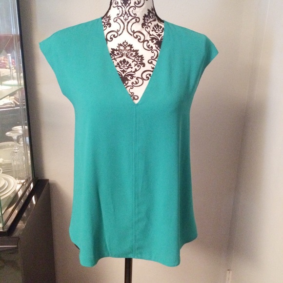 RACHEL Rachel Roy Tops - RACHEL Rachel Roy Green Sleeveless Blouse Top